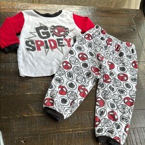 🍄18/24m vintage Spider-Man two piece, boys pyjamas set Marvel vintage